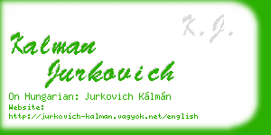kalman jurkovich business card